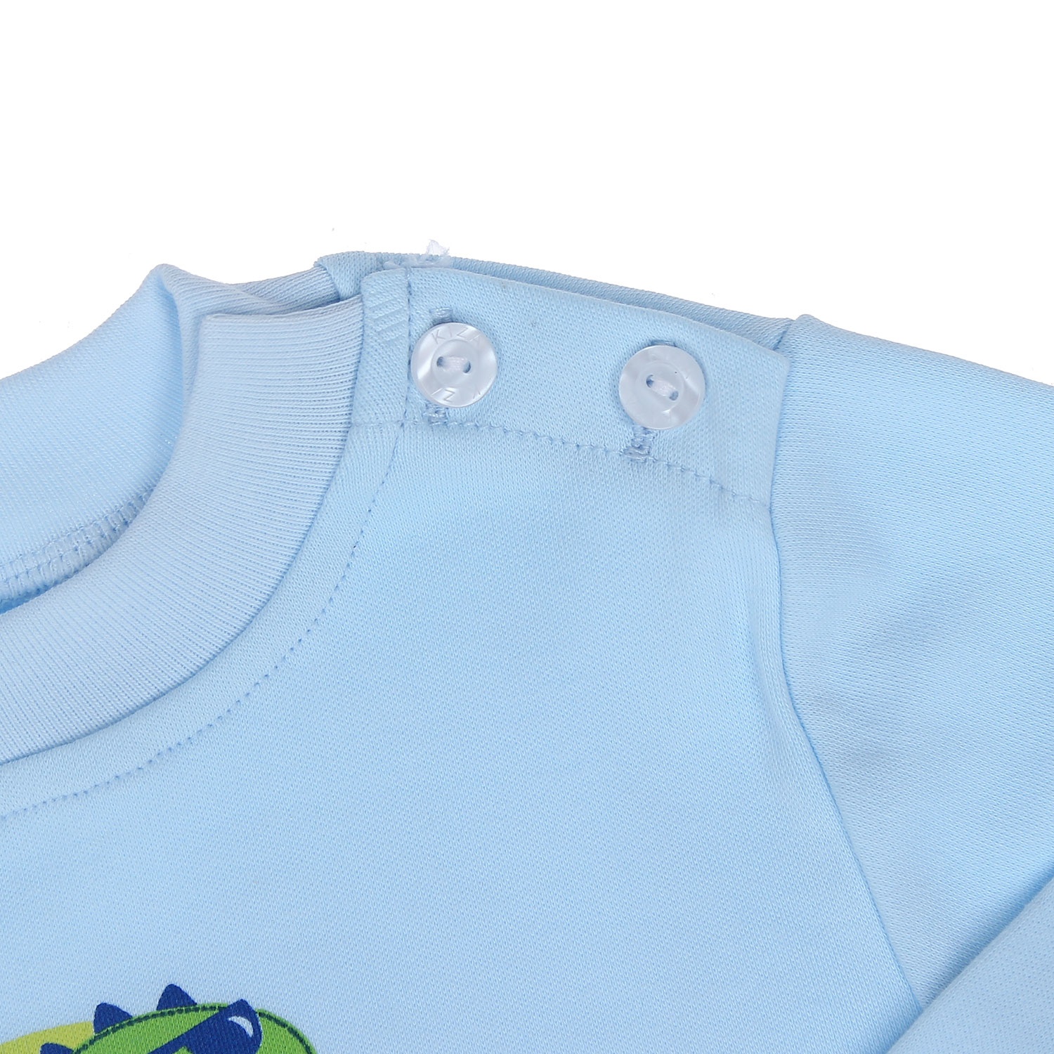 Áo sơ sinh cài vai Kiza cổ 3 phân dày N16 (màu xanh dương) hình 2