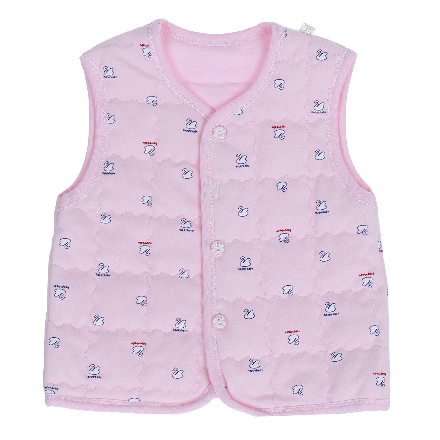 Áo gile bông màu hồng in hình thú cho bé gái hình 1