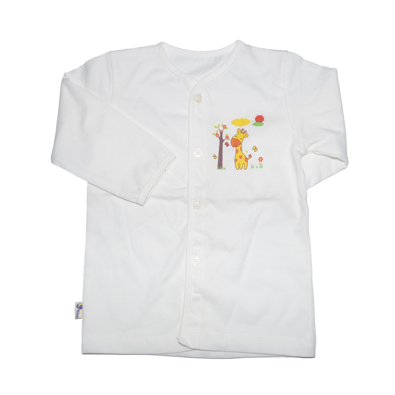 Áo tay dài cài giữa Kiza N16 in hình chú hươu (Trắng) hình 1