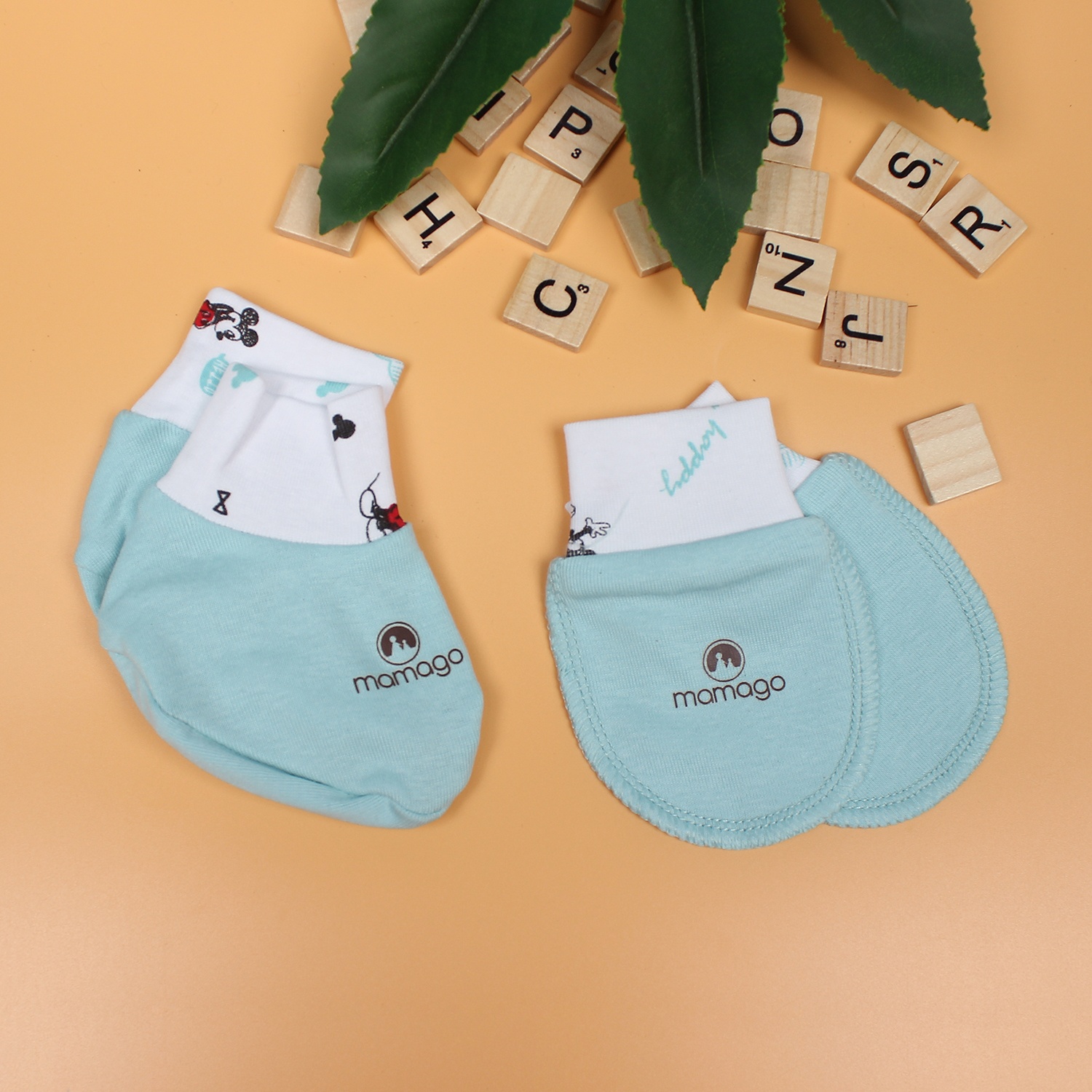 Set bao tay bao chân cho bé Mamago in hình chú chuột Mickey NĐ19 hình 2