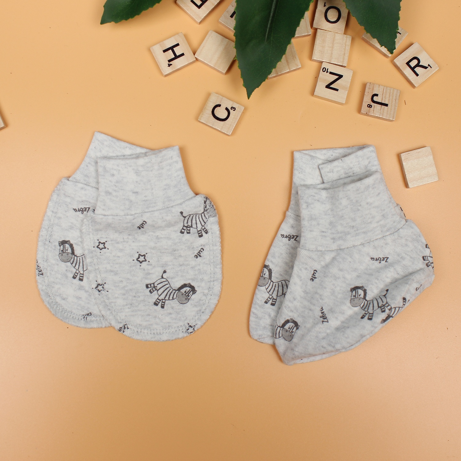 Set bao tay bao chân cho bé Mamago in hình ngựa vằn NĐ19 hình 2