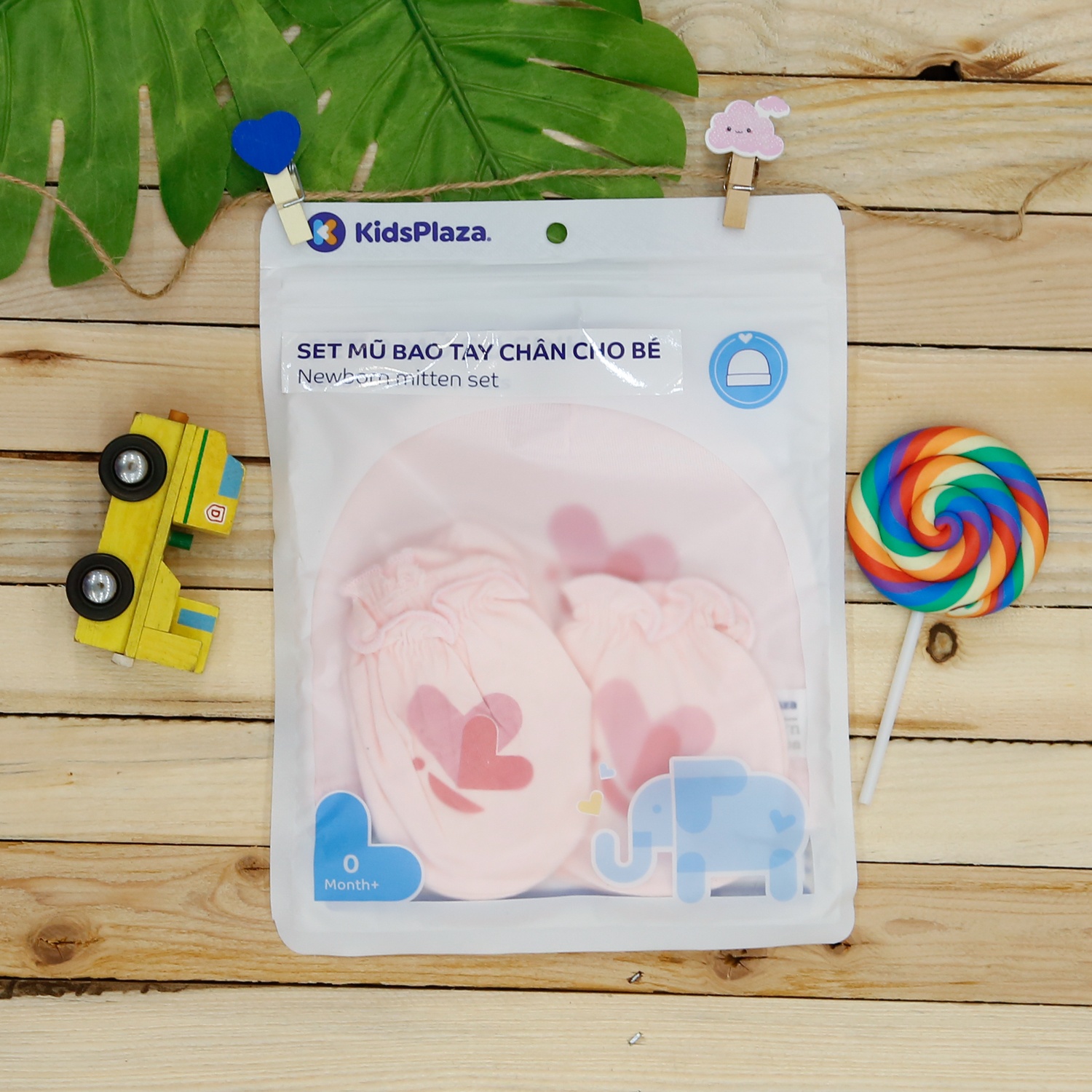 Set mũ bao tay bao chân KidsPlaza Ba21 (Hồng) hình 1