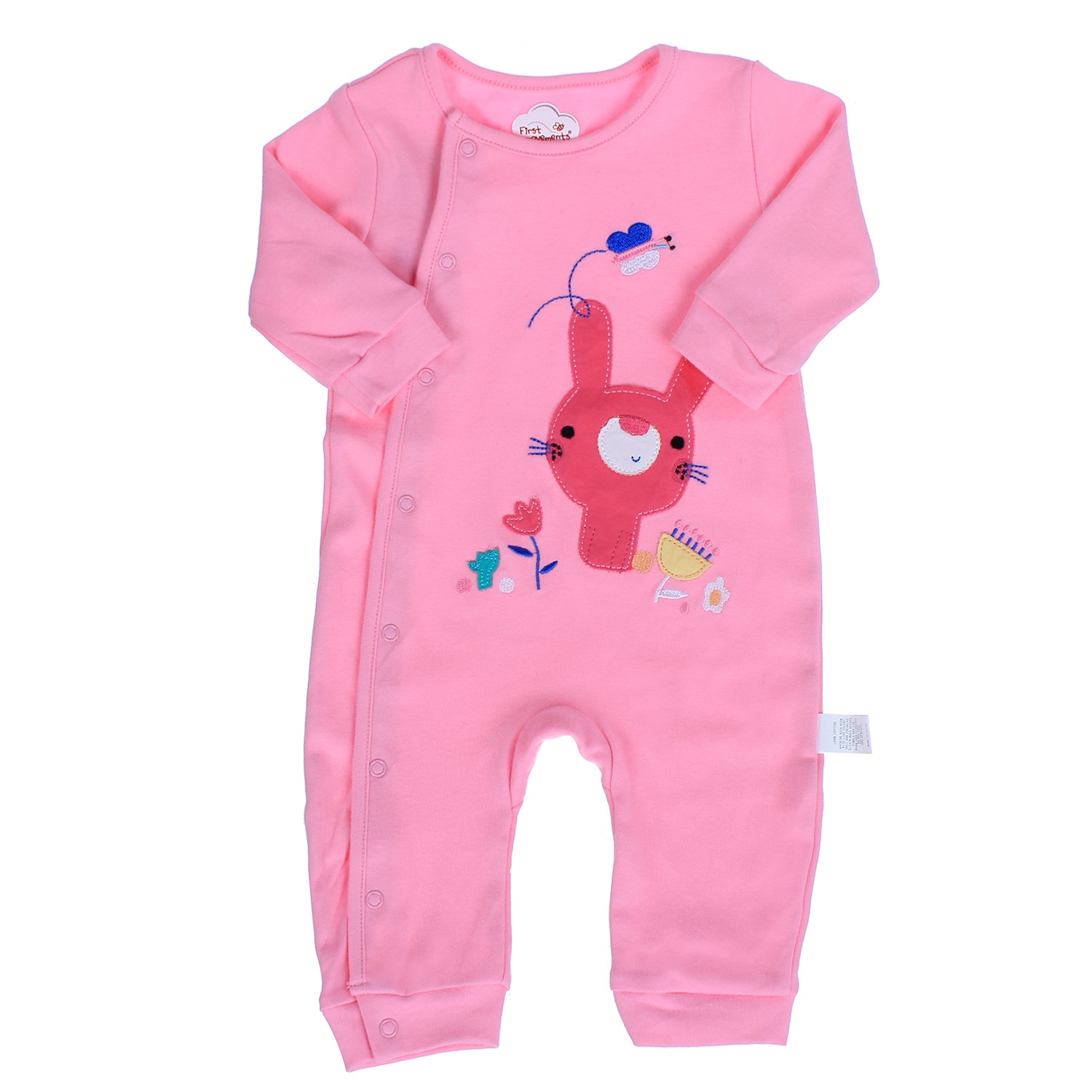 Bộ body bé gái in hình thỏ hồng đậm hình 1