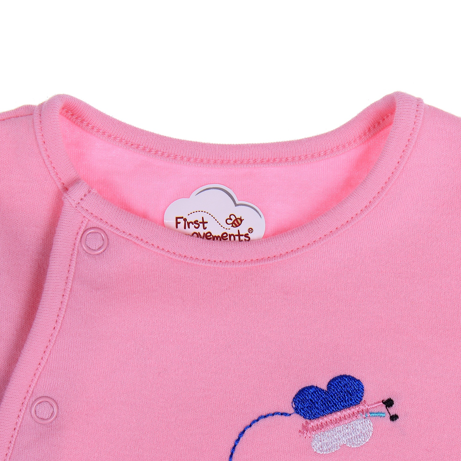 Bộ body bé gái in hình thỏ hồng đậm hình 2