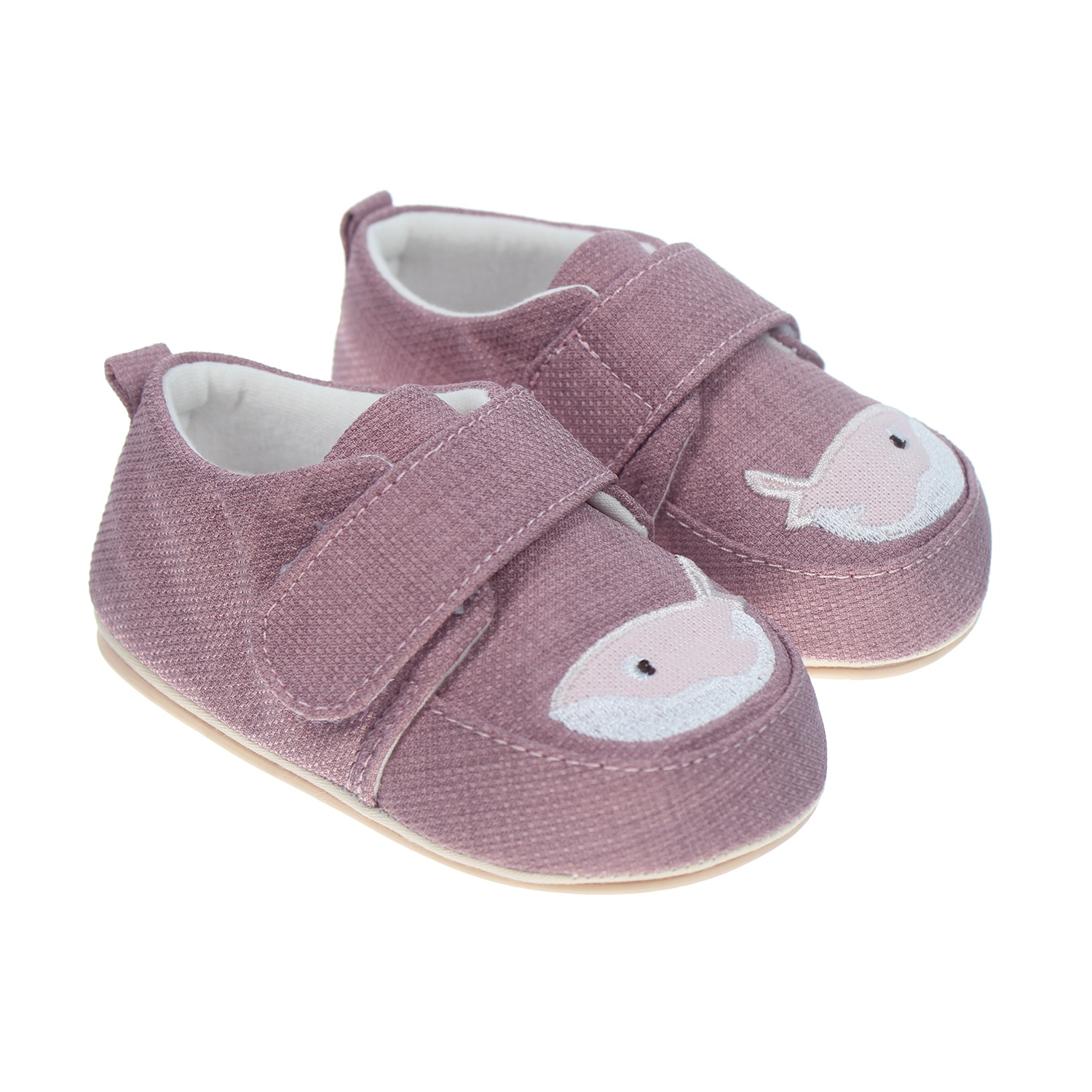 Giày tập đi Mamago K11 thêu hình Cá Mập size 18 (Hồng) hình 1