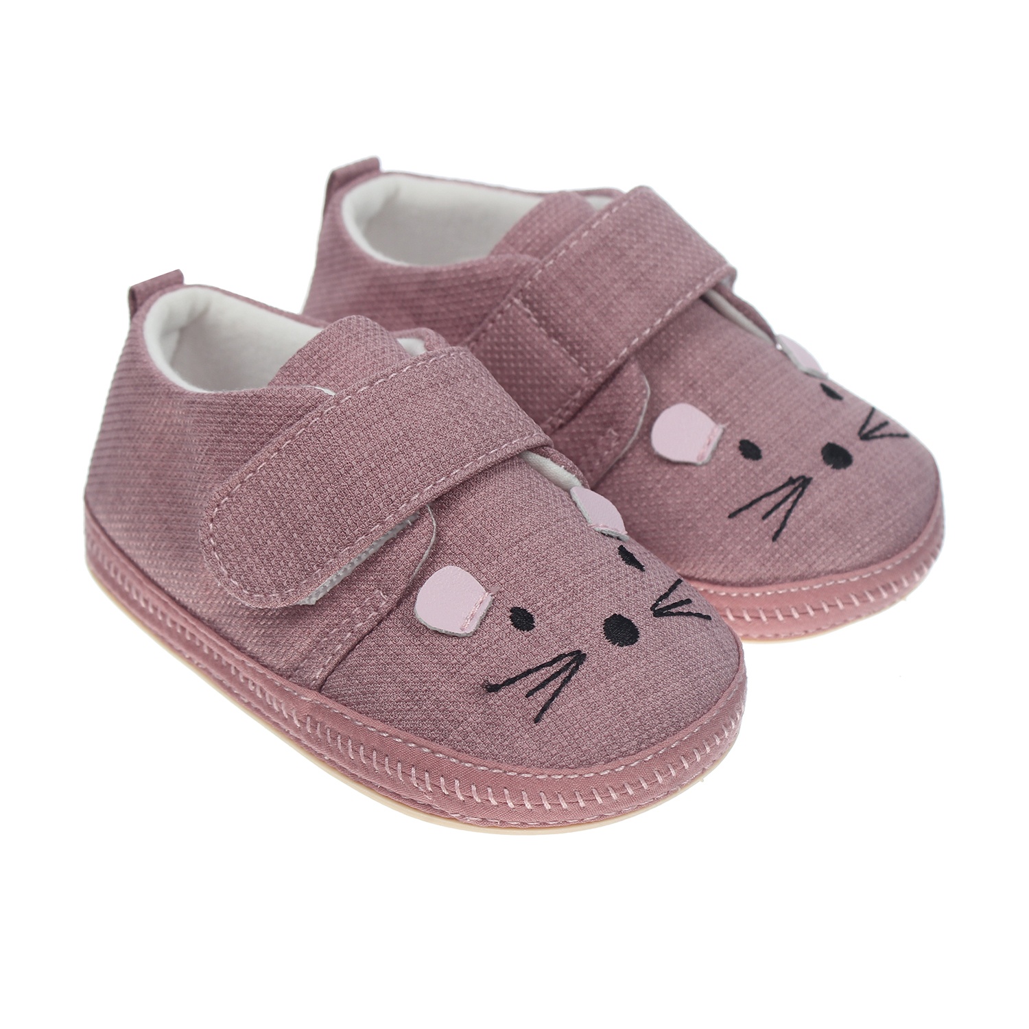 Giày tập đi Mamago K12 thêu hình Chuột size 15 (Hồng) hình 1