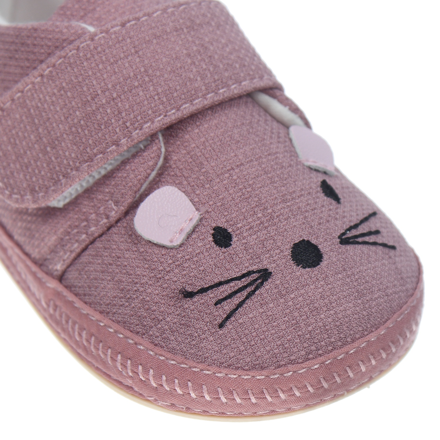 Giày tập đi Mamago K12 thêu hình Chuột size 15 (Hồng) hình 3