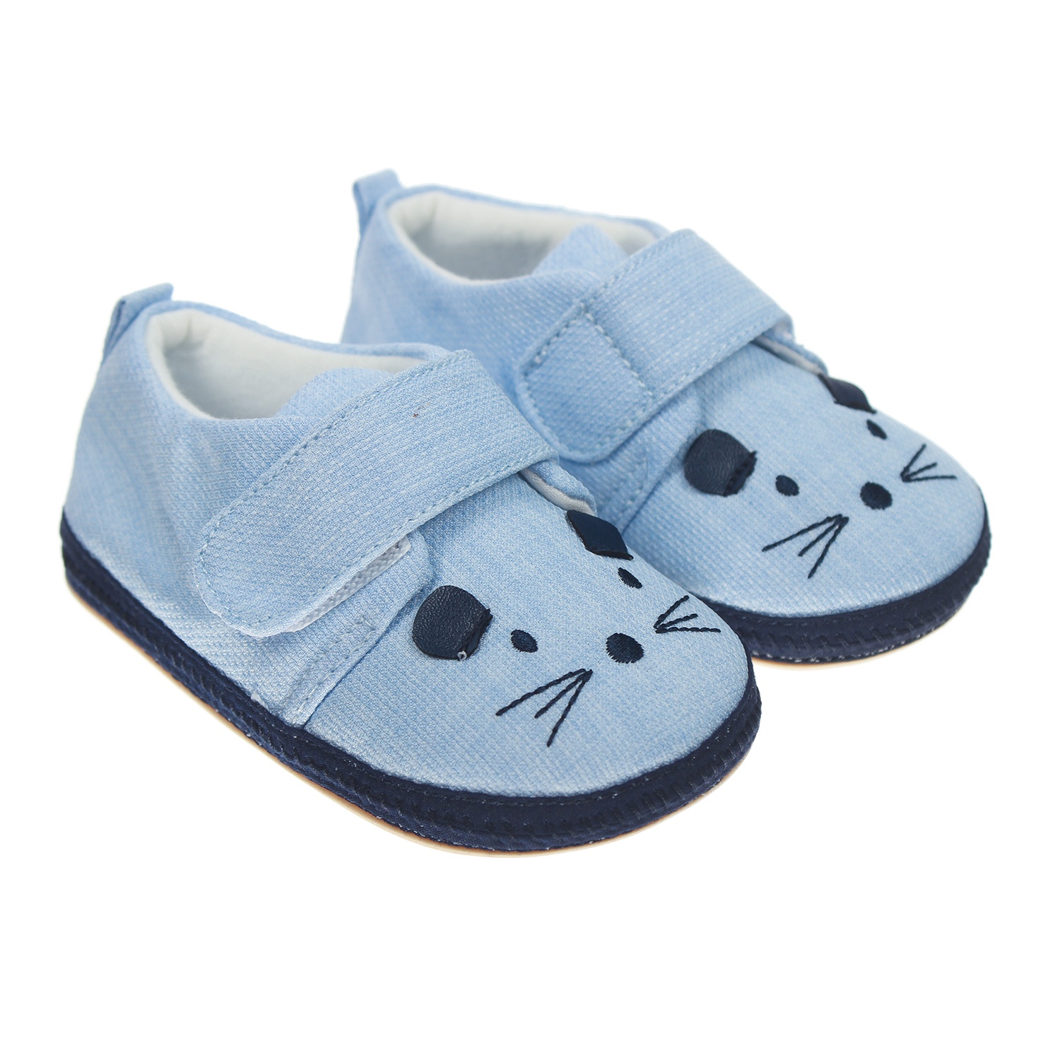 Giày tập đi Mamago K12 thêu hình Chuột size 14 (Xanh) hình 1