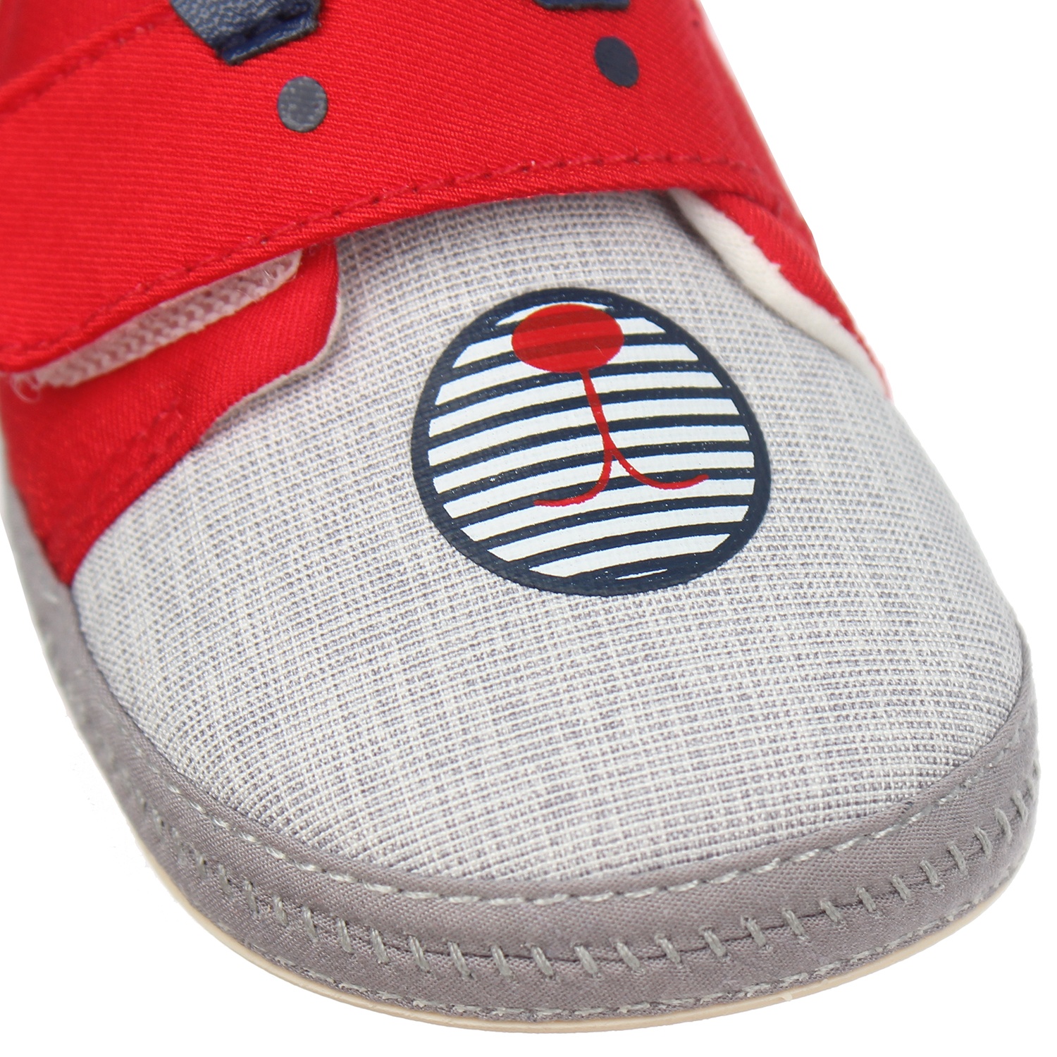 Giày tập đi Mamago K14 in hình Gấu (Đỏ - Xám) hình 3
