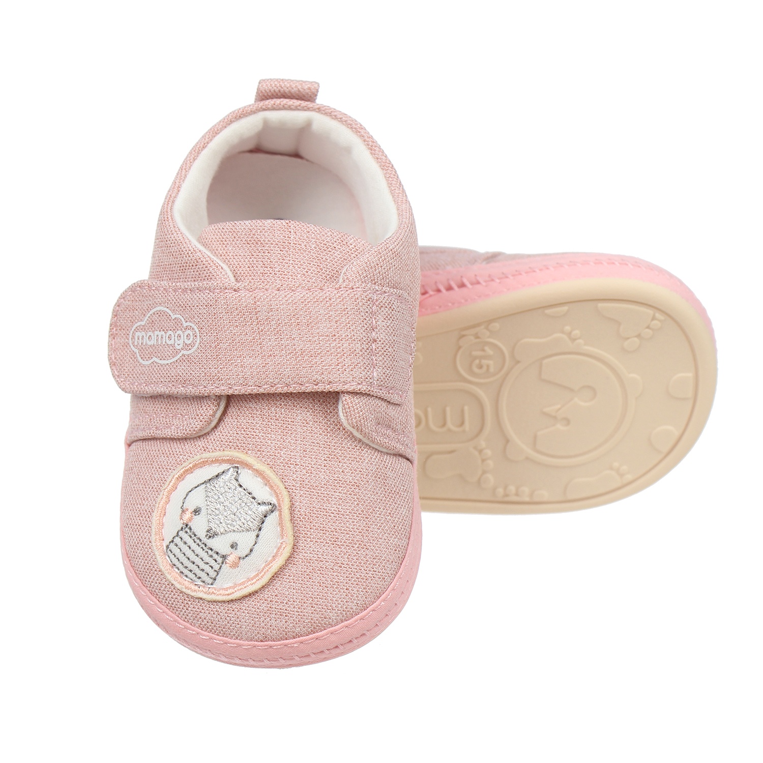 Giày tập đi Mamago K17 thêu hình Cáo (Hồng) hình 2