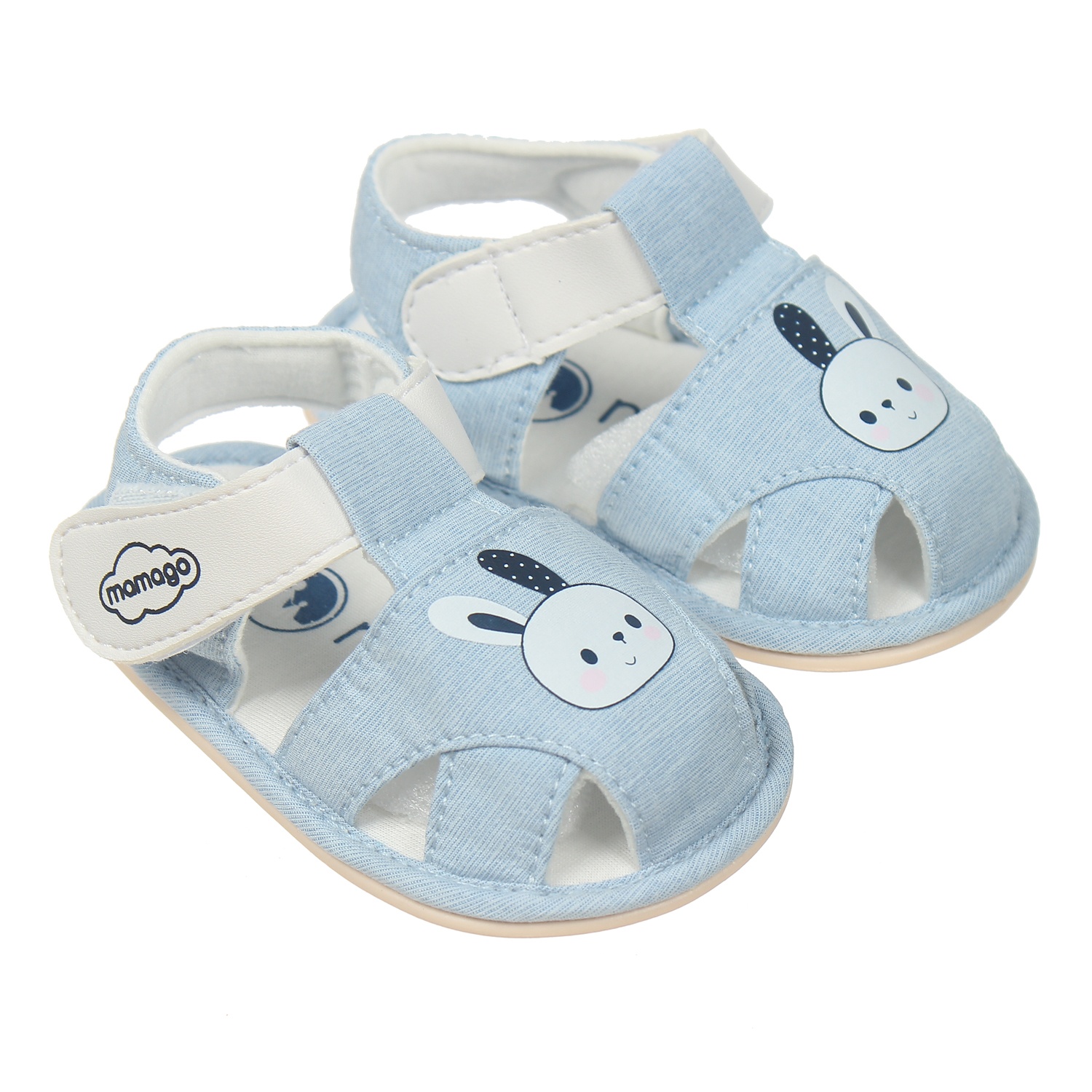 Sandal tập đi bé trai Mamago hình thỏ K07 Xanh S13 hình 1
