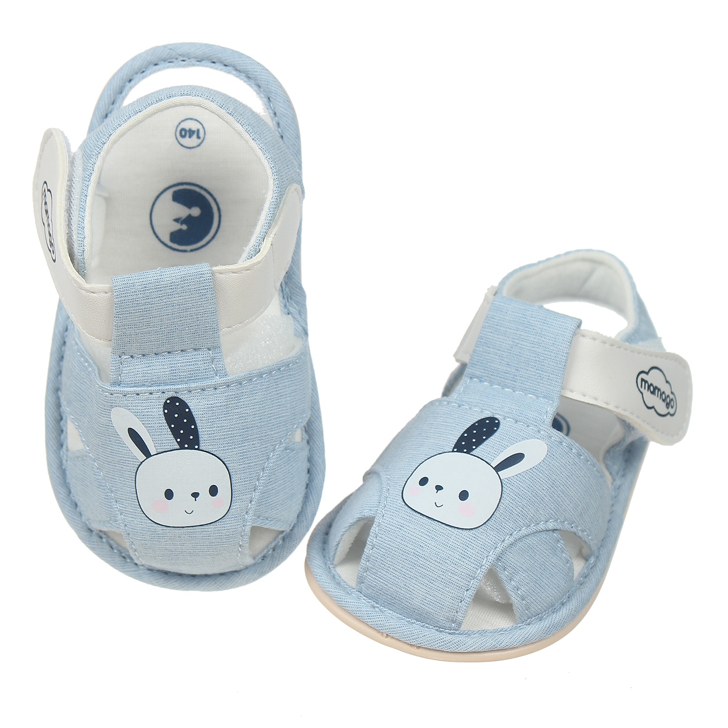 Sandal tập đi bé trai Mamago hình thỏ K07 Xanh S13 hình 2
