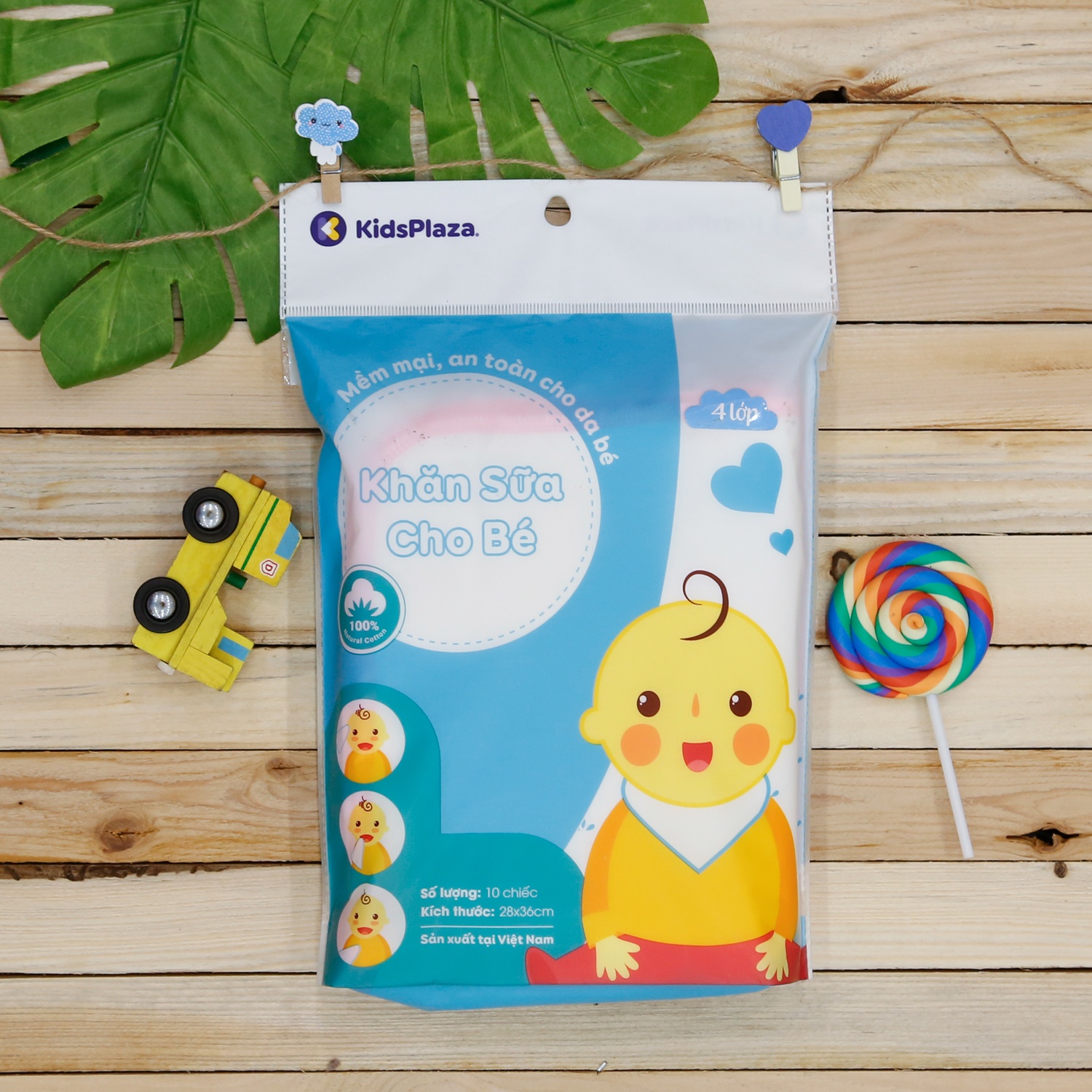 Khăn sữa xuất Nhật KidsPlaza 4 lớp DN19 hình 1