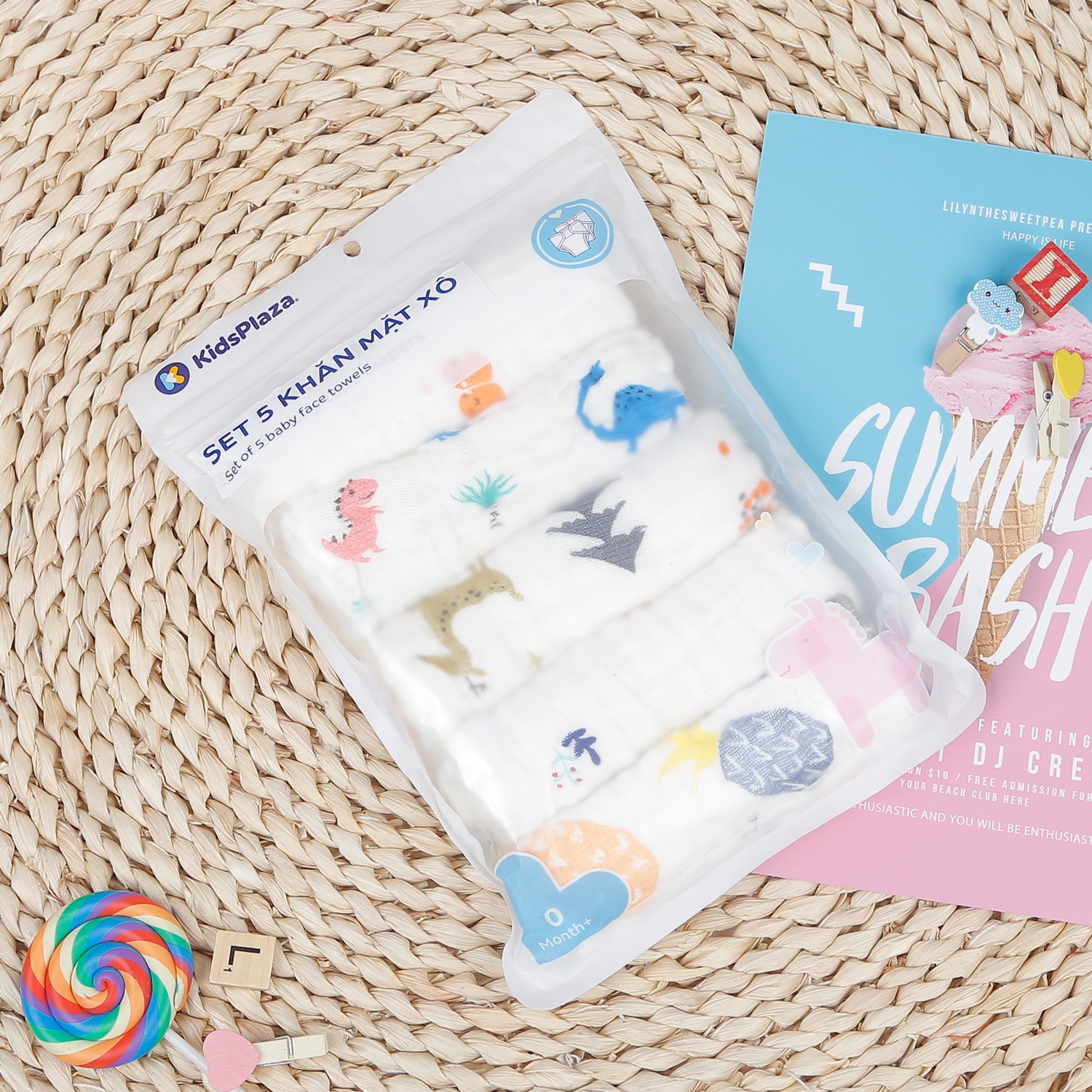 Set 5 khăn mặt xô KidsPlaza 6 Lớp TM hình 1