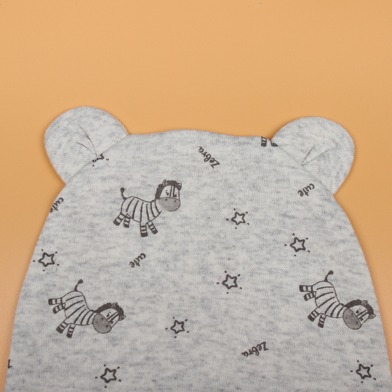 Mũ sơ sinh cho bé Mamago in hình chú ngựa vằn NĐ19 (Ghi) hình 3