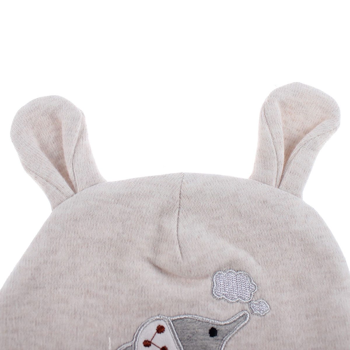 Mũ sơ sinh cotton cho bé nhung in hình voi Mamago HN19D (Ghi) hình 2