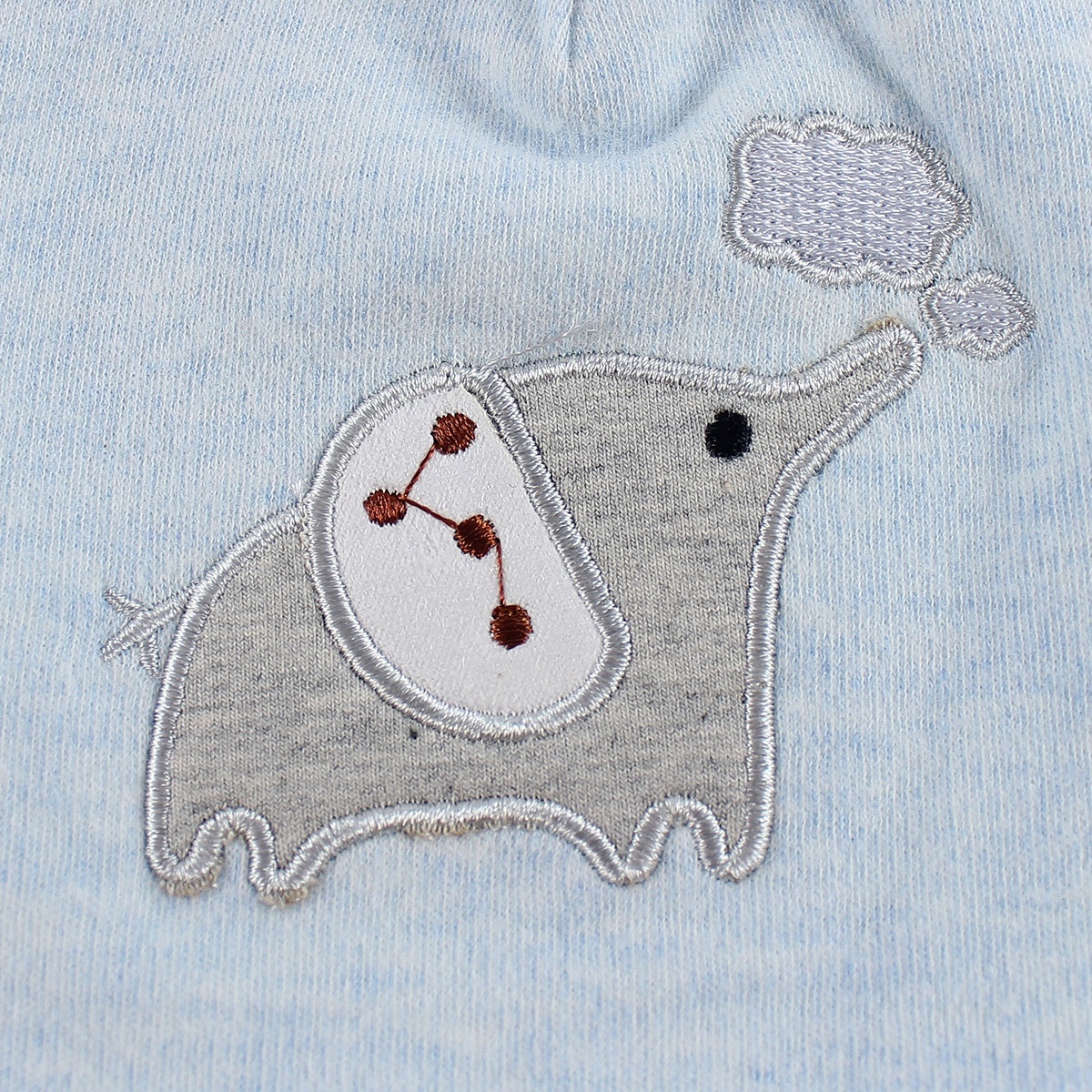 Mũ sơ sinh cotton cho bé nhung in hình voi Mamago HN19D (Xanh) hình 3