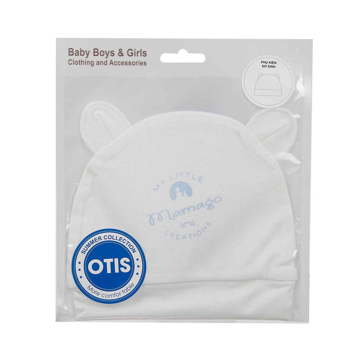 Mũ sơ sinh Otis Mamago ND20H (Trắng) hình 4