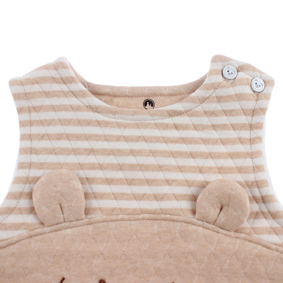 Áo gile bông Mamago kẻ vàng thêu hình HN19D Áo gile bông Mamago kẻ vàng thêu hình HN19D hình 3