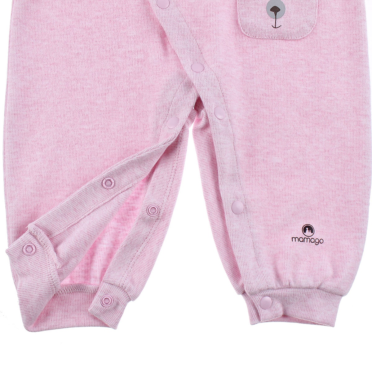 Bộ body Mamago cotton nhung yếm trơn HN19D (Hồng) Bộ body Mamago cotton nhung yếm trơn HN19D (Hồng) hình 3