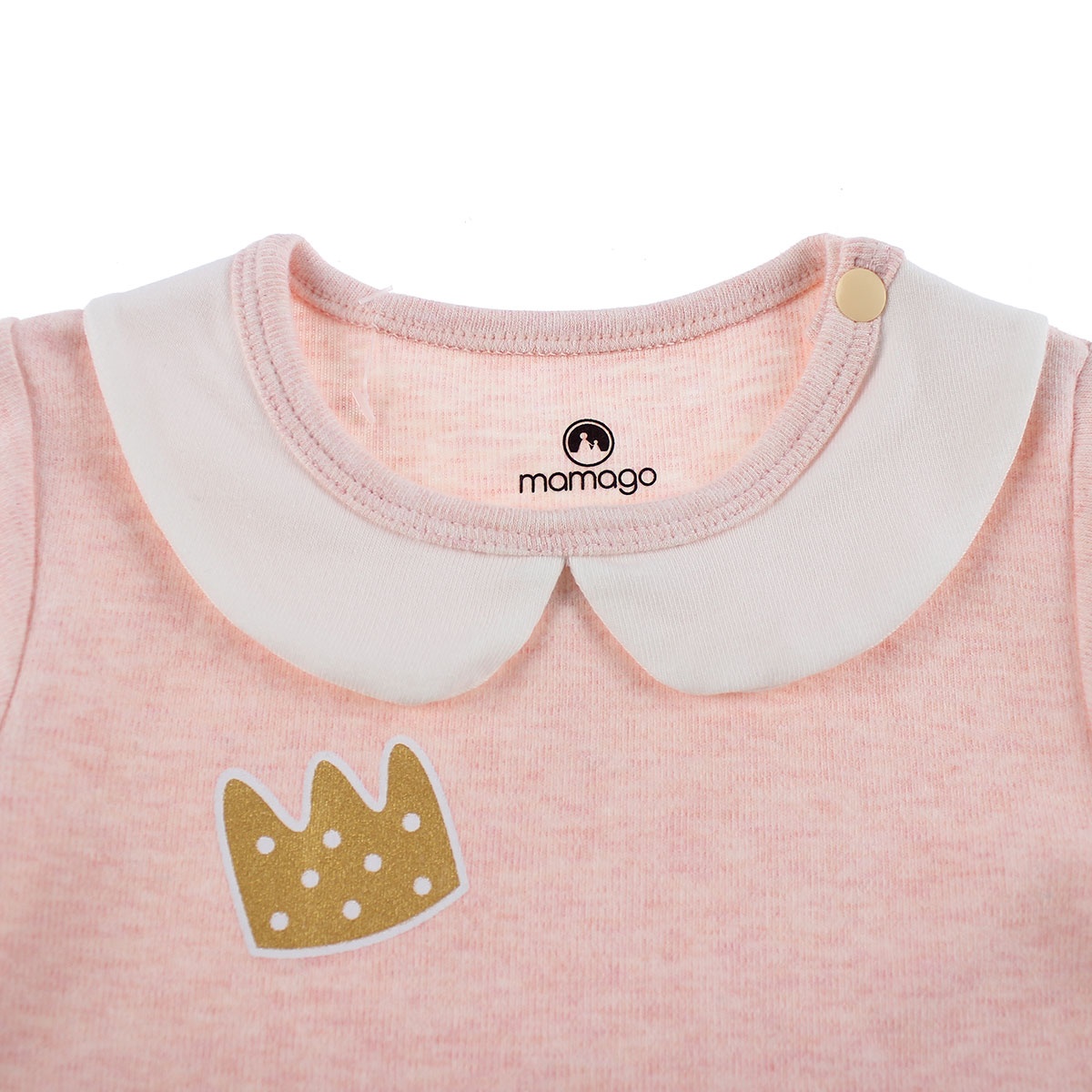 Bộ body cotton nhung Mamago HN19D (Hồng ghi) hình 2