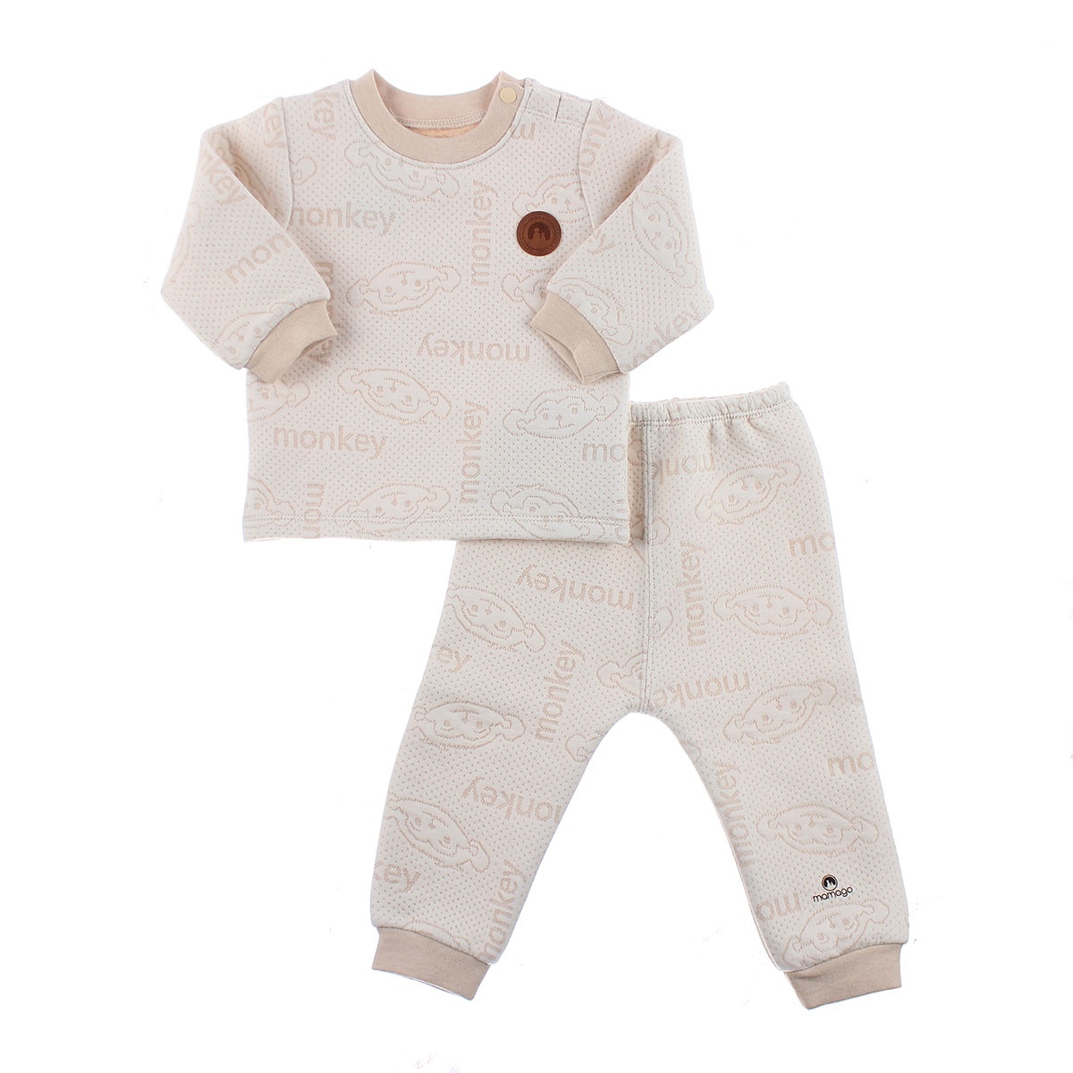 Bộ trần bông Mamago HN19D in hình monkey (Vàng) hình 1