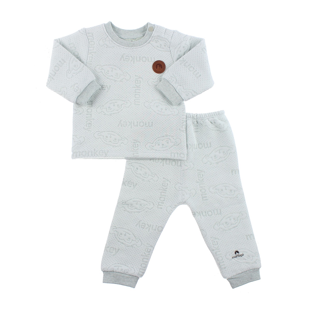 Bộ trần bông Mamago HN19D in hình monkey (Xanh)