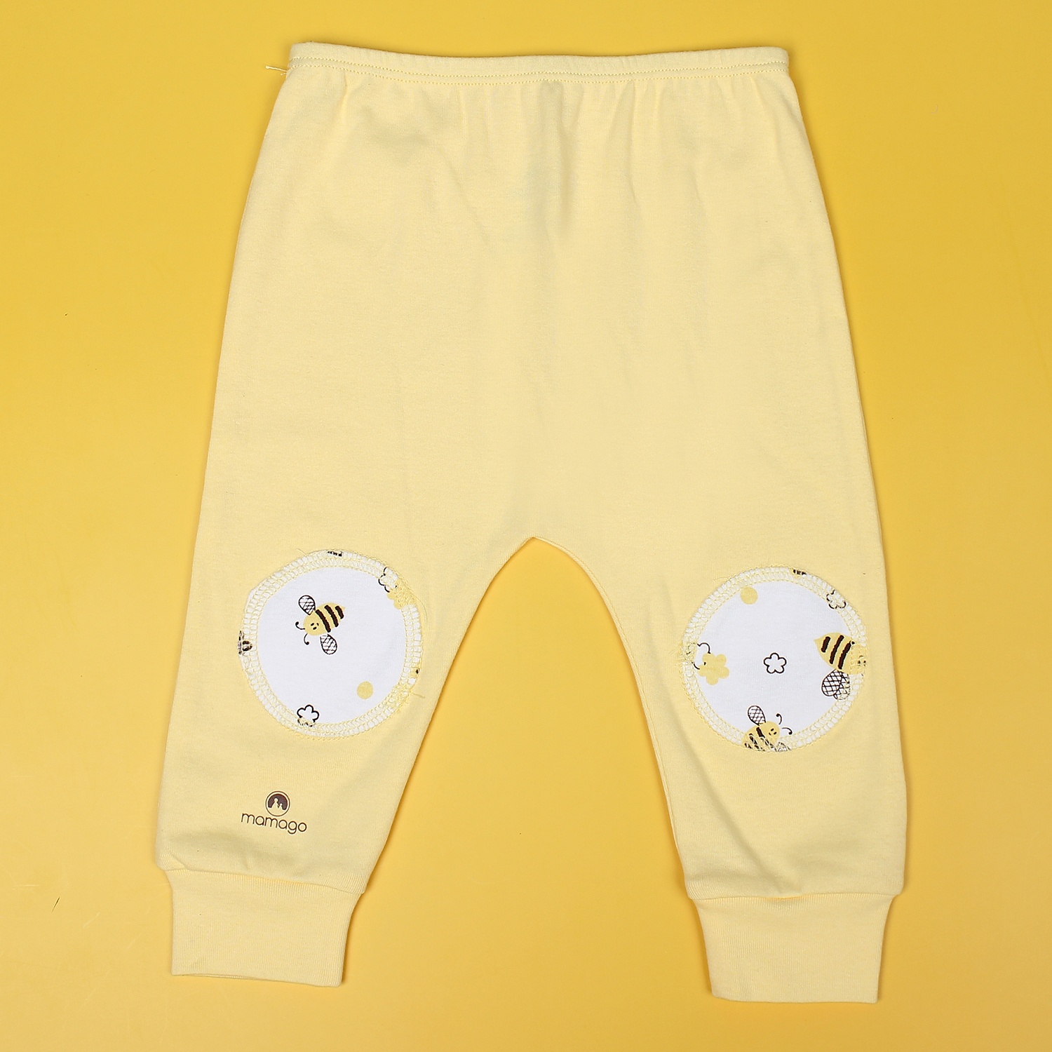 Quần áo sơ sinh cài vai in hình chú ong Mamago NĐ19 (Vàng) hình 3