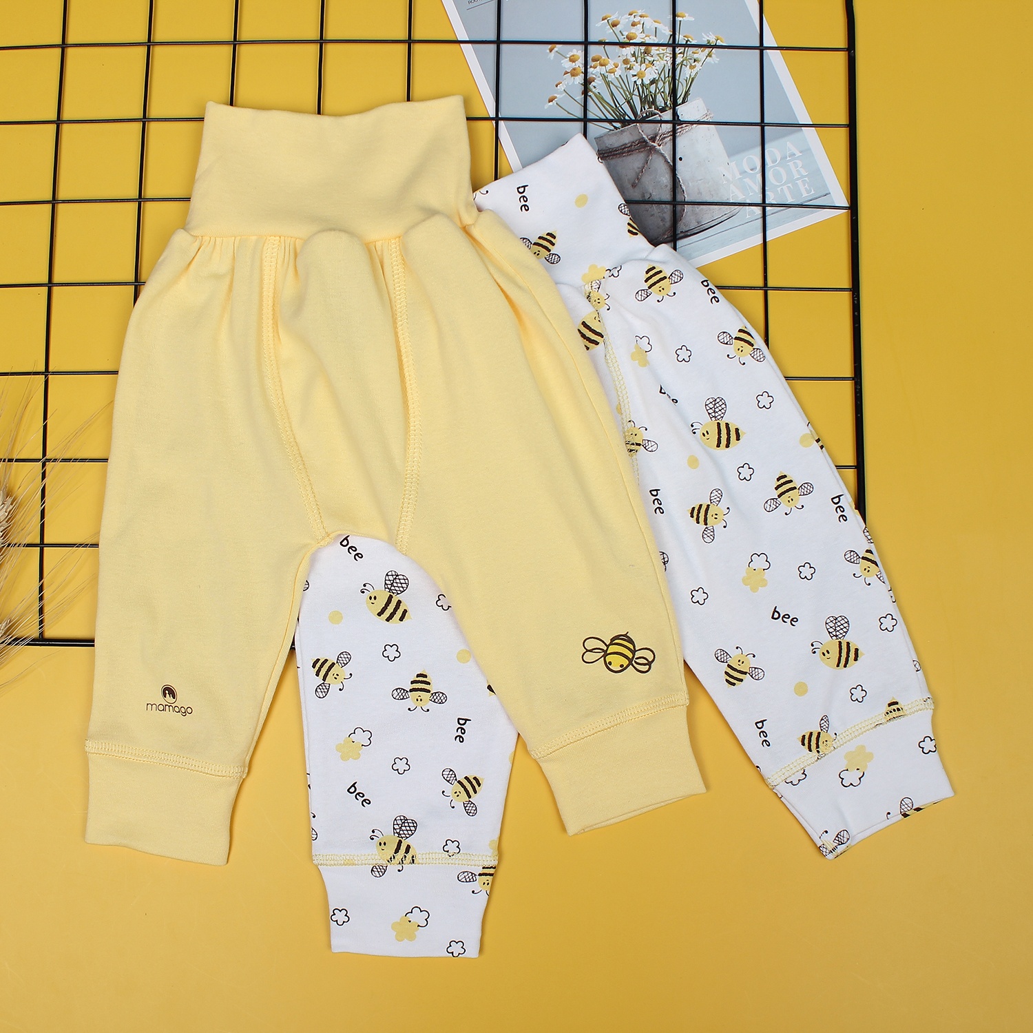 Set 2 quần cạp cao cho bé Mamago NĐ19 (Vàng) hình 1