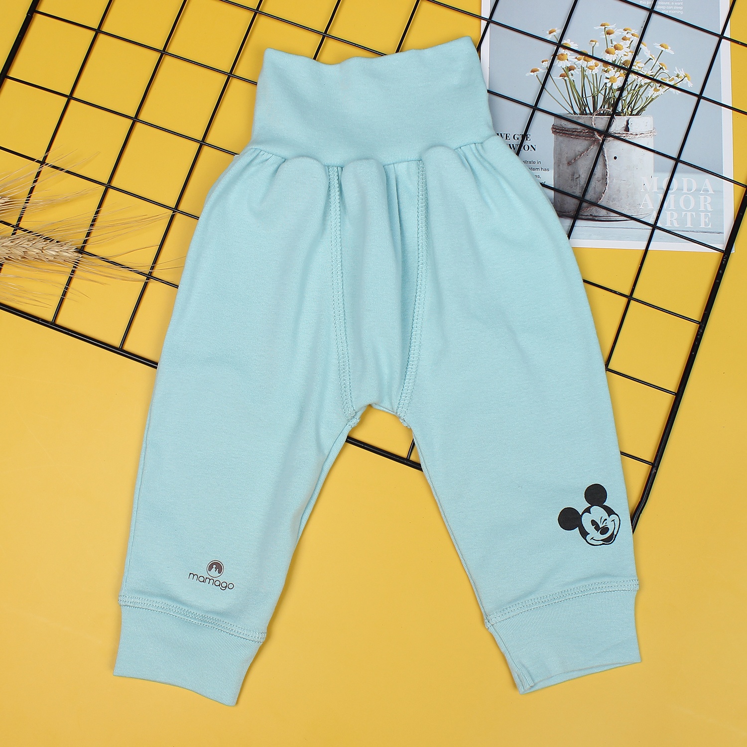 Set 2 quần cạp cao cho bé Mamago NĐ19 (Xanh) Set 2 quần cạp cao cho bé Mamago NĐ19 (Xanh)