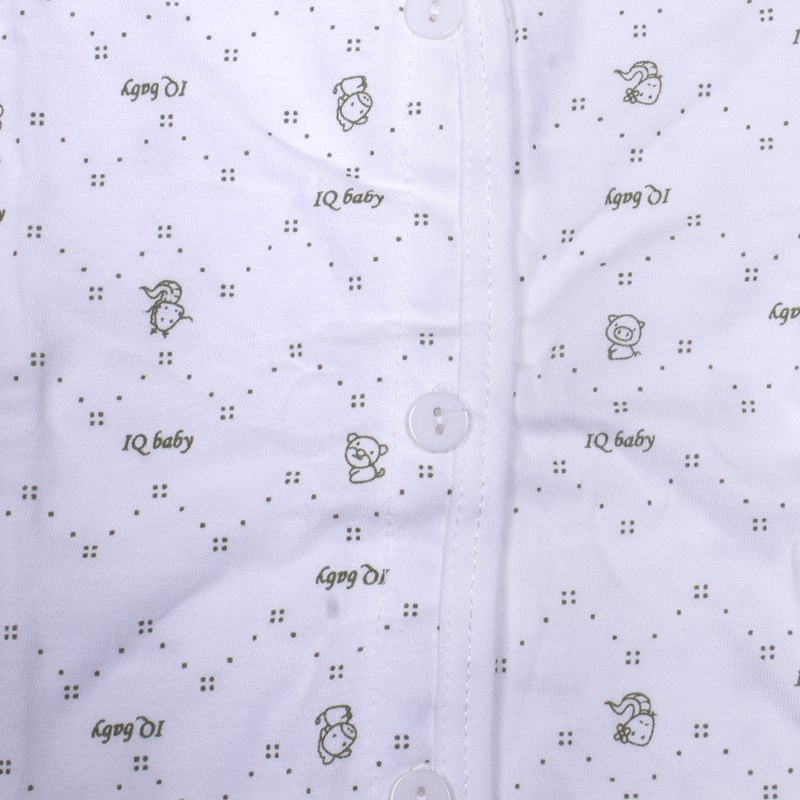 Áo sơ sinh tay ngắn cài giữa IQ BaBy (Trắng xanh) hình 3