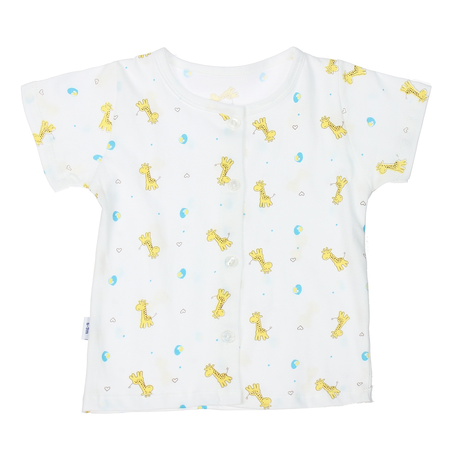 Áo cộc Kiza in hình chú hươu cao cổ (Trắng vàng) 12-18M hình 1