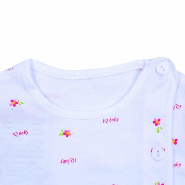 Áo sơ sinh cài lệch IQ Baby in hoa hình 2