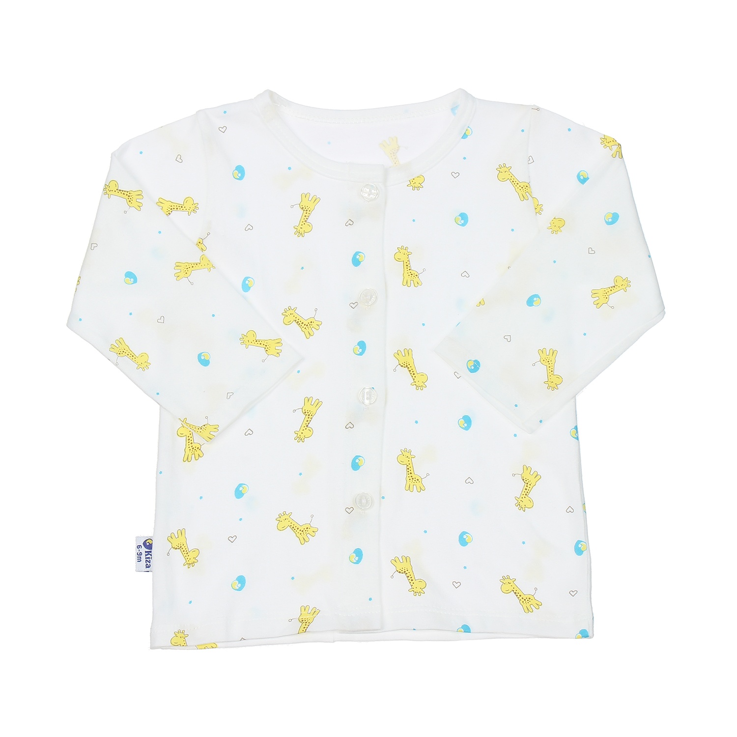 Áo dài tay sơ sinh Kiza in hình hươu cao cổ 3-6M (Trắng Vàng) hình 1