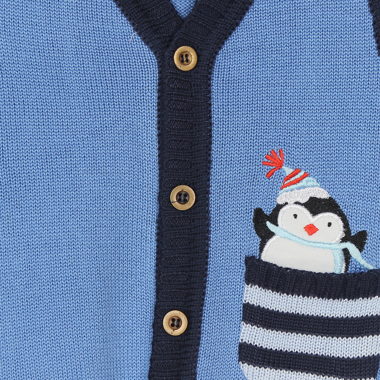 Áo gile len cho bé sơ sinh Mamago (Xanh dương) hình 2