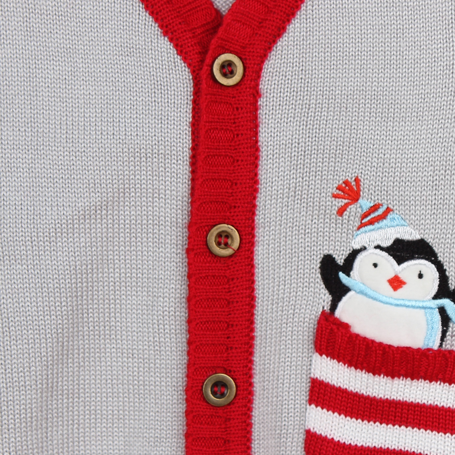 Áo len gile sơ sinh Mamago (đỏ ghi sáng) hình 4