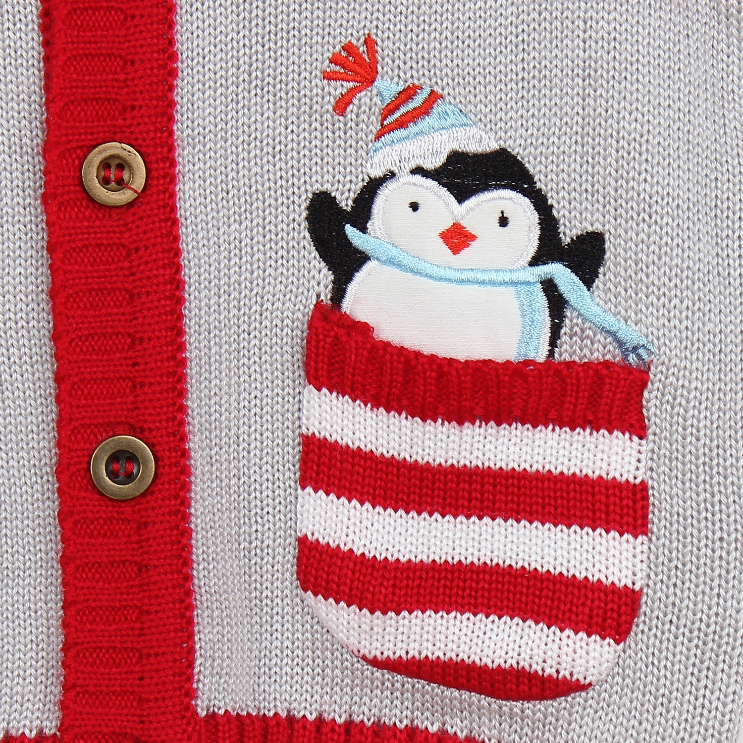 Áo len gile sơ sinh Mamago (đỏ ghi sáng) hình 5