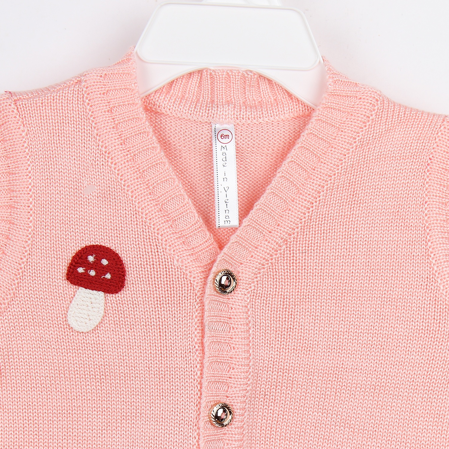 Áo len gile sơ sinh Mamago (màu cam nhạt) hình 2