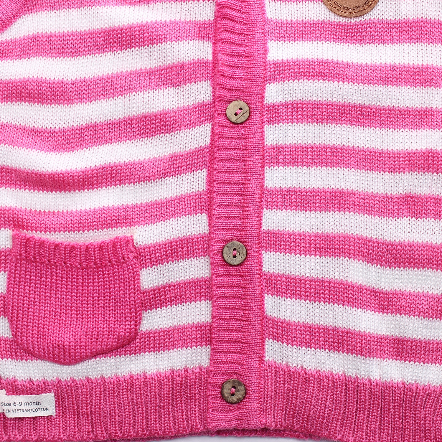 Áo len gile sơ sinh Mamago ND19 (Hồng đậm) hình 2