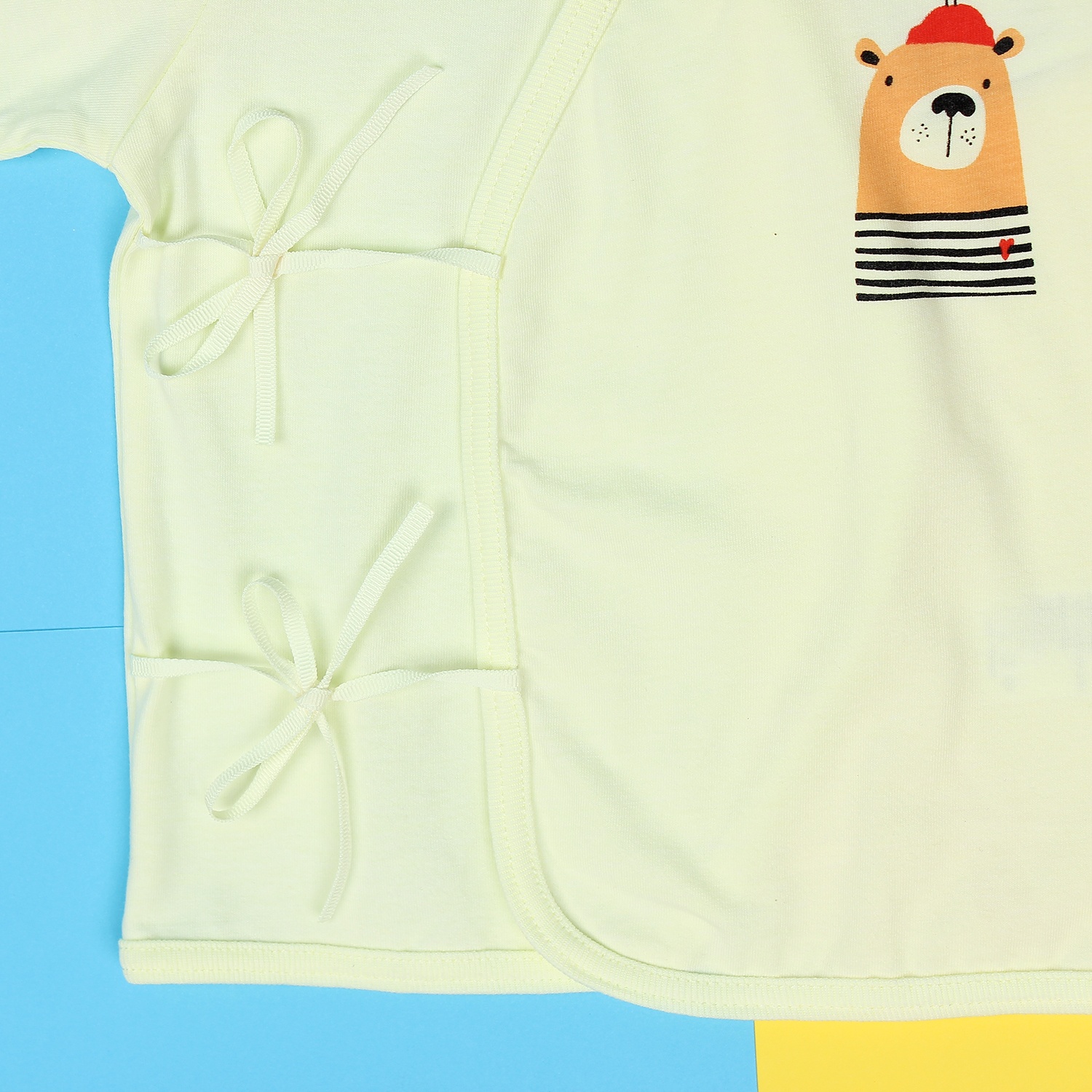 Áo sơ sinh buộc dây cài chéo tay dài Mamago vera K19 (Vàng) hình 2