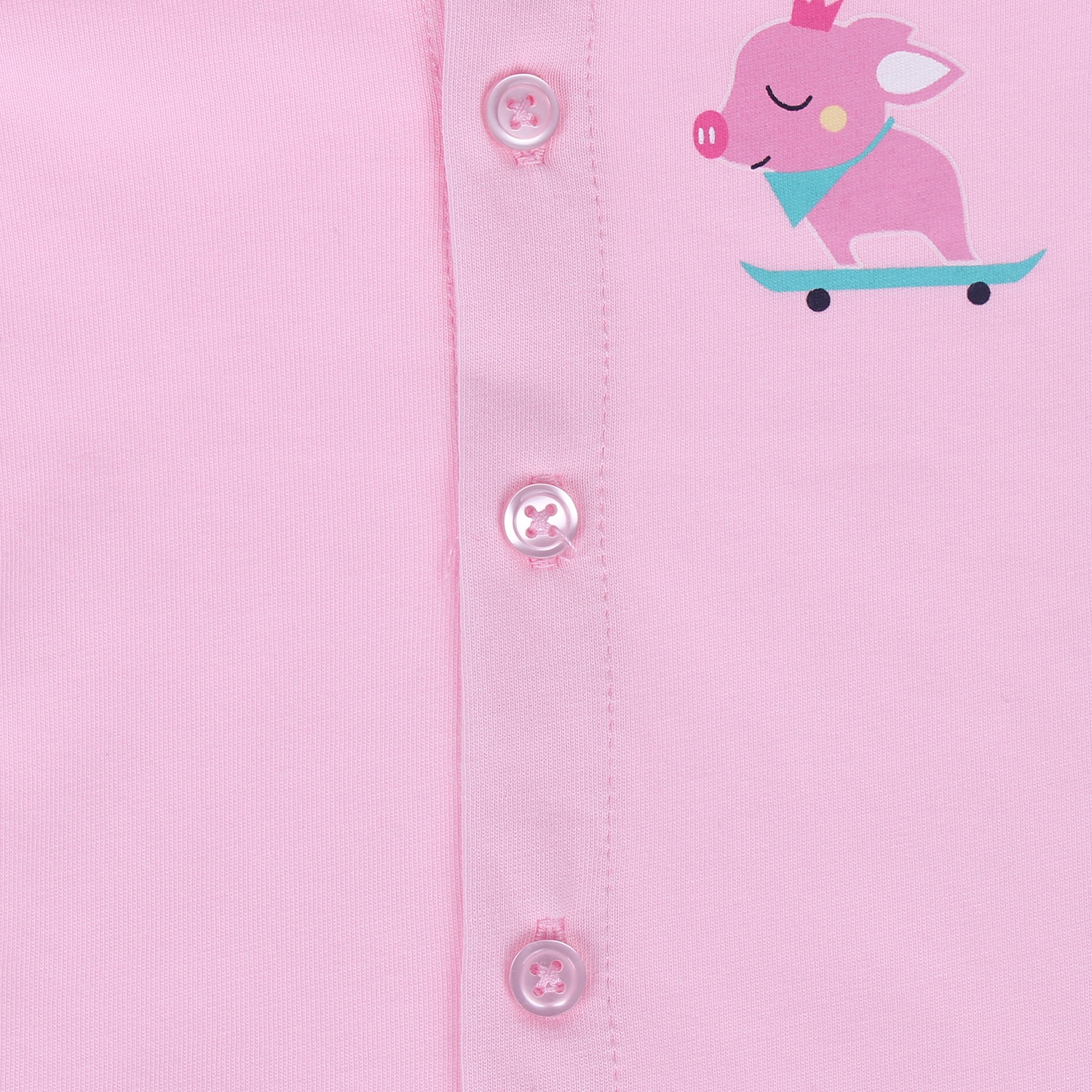 Áo sơ sinh cài giữa tay dài Kiza Hồng  hình 2