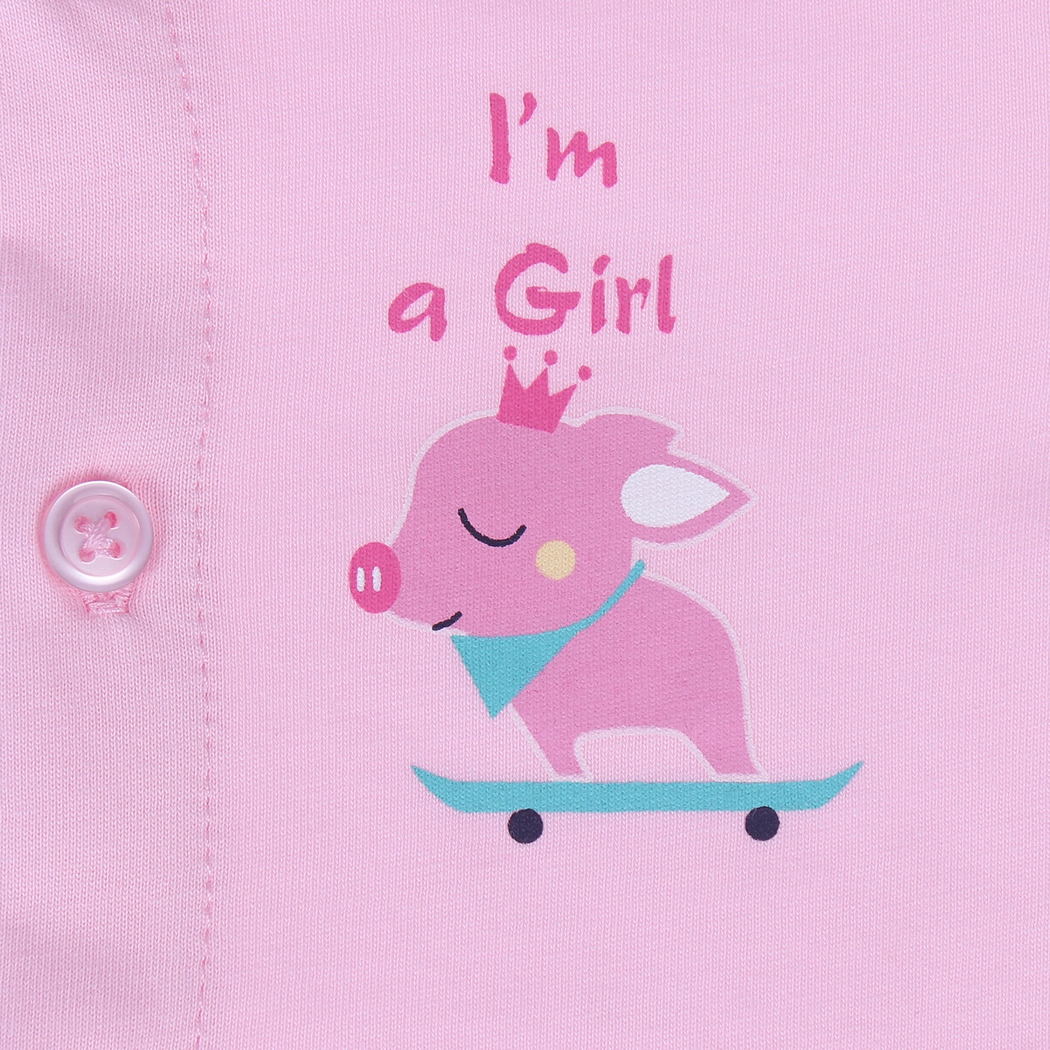 Áo sơ sinh cài giữa tay dài Kiza Hồng  hình 3