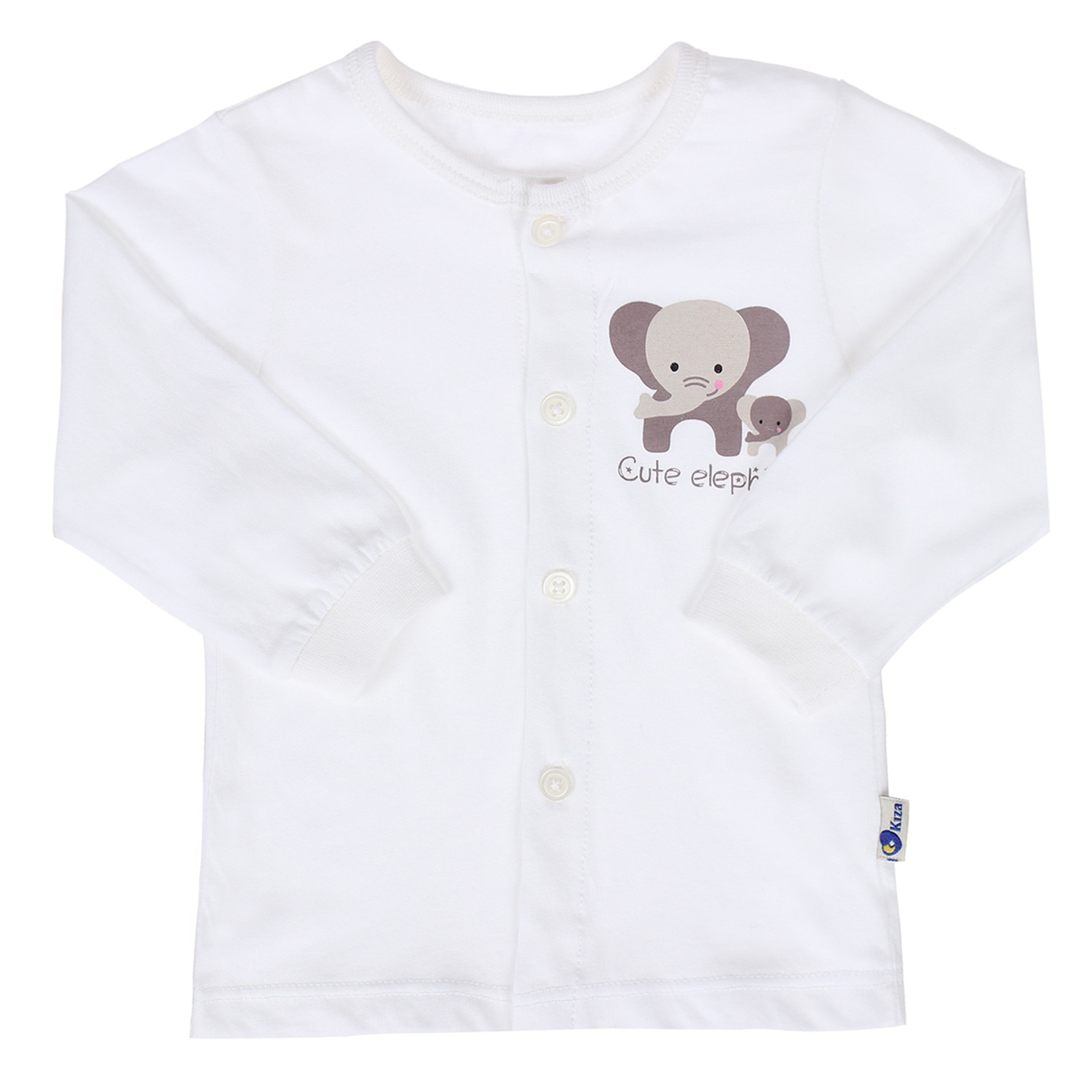 Áo sơ sinh cài giữa tay dài Kiza Trắng hình 1