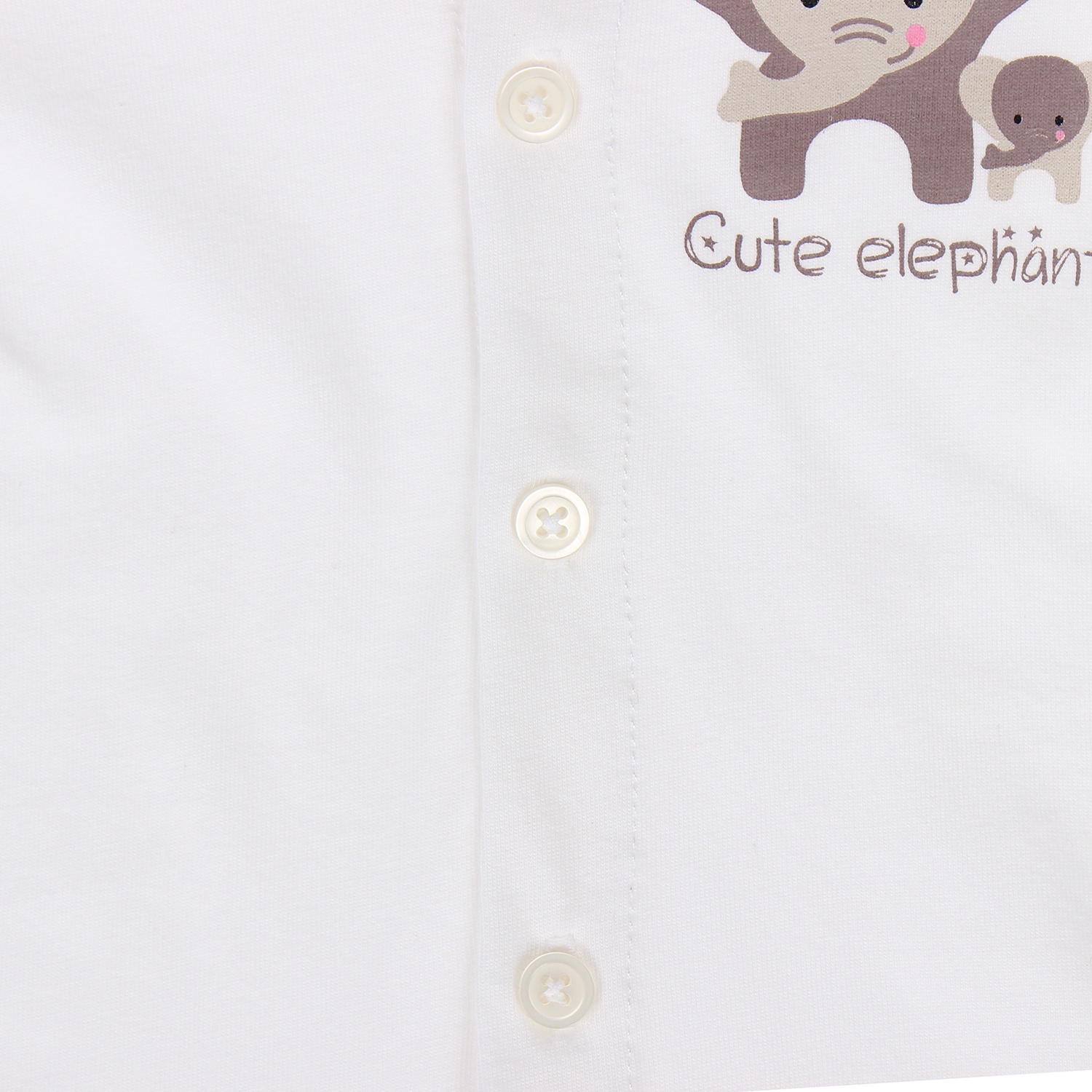 Áo sơ sinh cài giữa tay dài Kiza Trắng hình 2