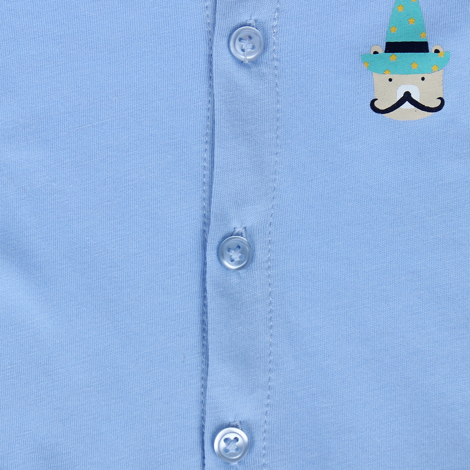 Áo sơ sinh cài giữa tay dài Kiza Xanh  hình 2