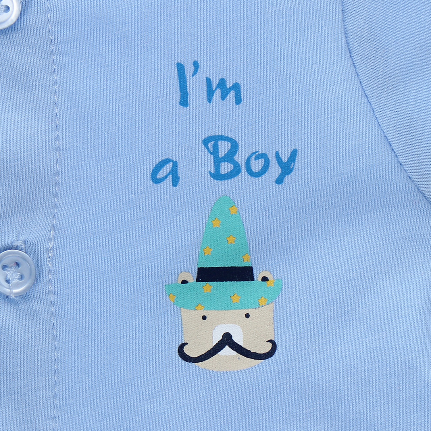 Áo sơ sinh cài giữa tay dài Kiza Xanh  hình 3