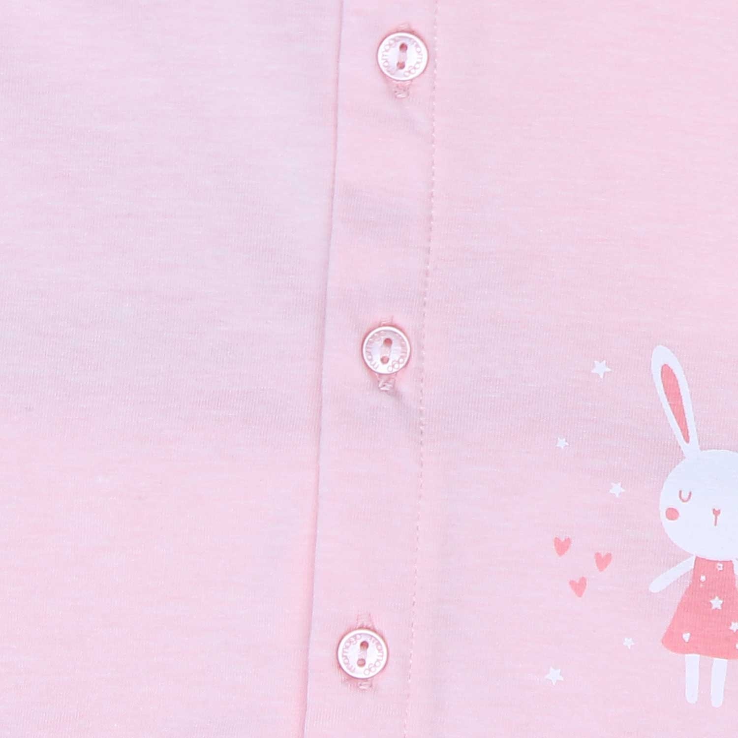 Áo sơ sinh cài giữa tay dài Mamago Vera K19 (Hồng) hình 2