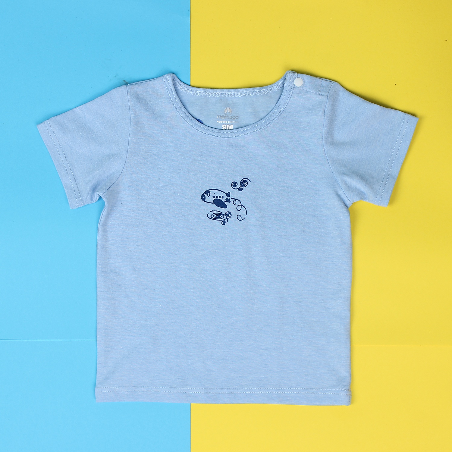 Áo sơ sinh cài giữa tay ngắn Mamago Vera K19 (Xanh) hình 1