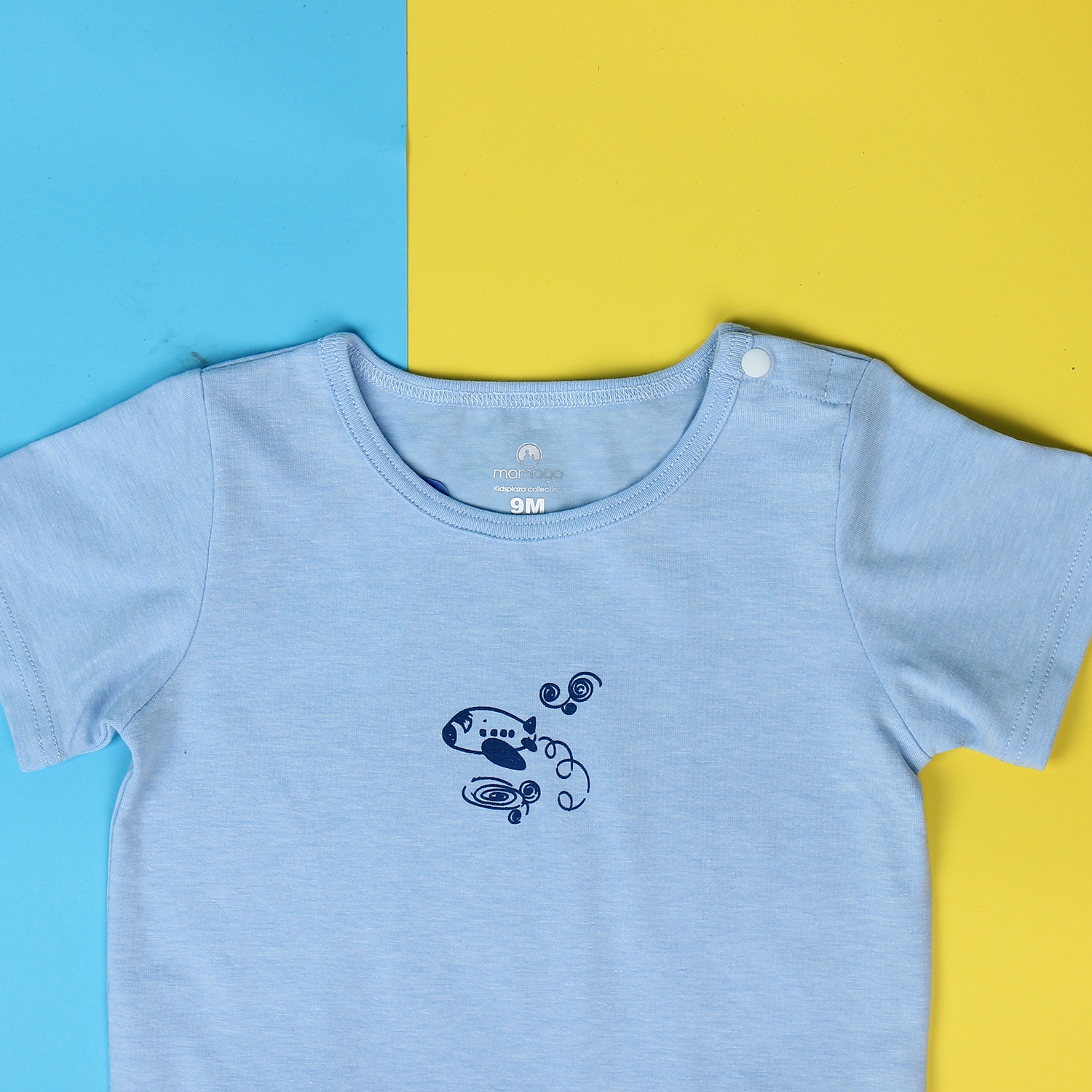 Áo sơ sinh cài giữa tay ngắn Mamago Vera K19 (Xanh) hình 2