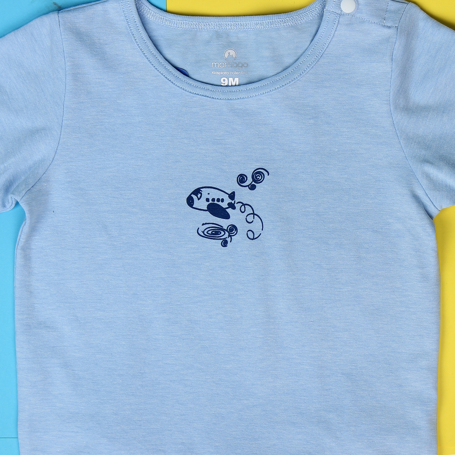 Áo sơ sinh cài giữa tay ngắn Mamago Vera K19 (Xanh) hình 3